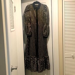 Zara gold black festive maxi dress.  Stunning and like new!  size S